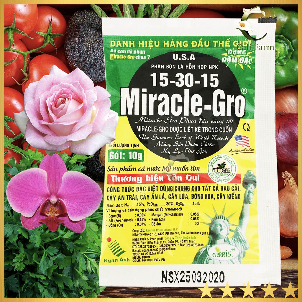 Phân bón lá miracle-gro 15-30-15 usa 10gram