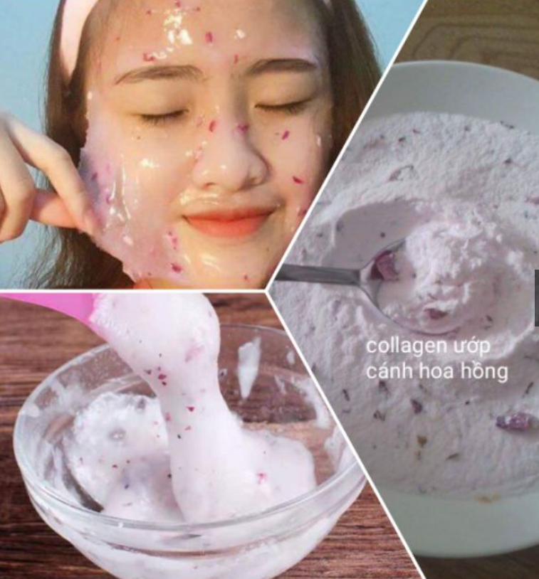 Bột nạ dẻo hoa hồng collagen handmade
