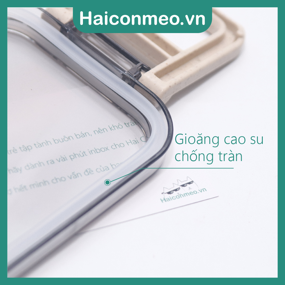 [HCM] Hộp cơm lúa mạch 2 tầng 400ml kèm đũa văn phòng nhỏ gọn