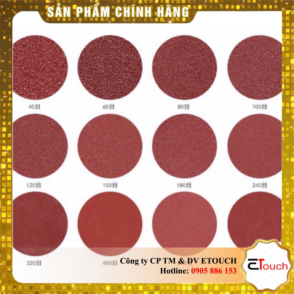 10 miếng Giấy Nhám Tròn 100mm ( Hạt cát từ 40 đến 600)