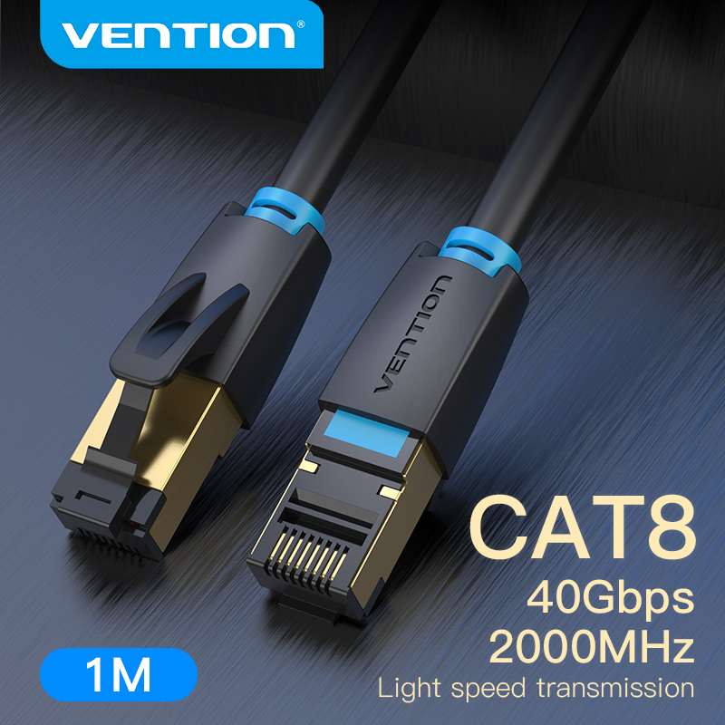 Vention Cat8 Ethernet Cable SFTP 40Gbps Super Speed RJ45 Network Cable Gold Plated Connector for Router Modem CAT 8 Lan Cable