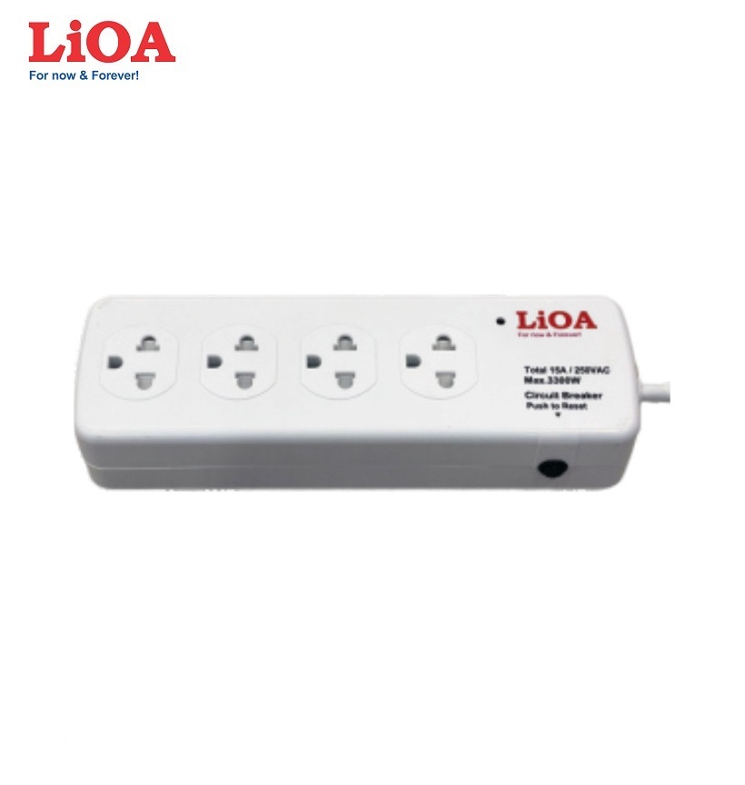 Ổ cắm LIOA Công suất lớn 3,300W - 15A 4SS2.5-2N ( 2,5m dây ) 4 ổ cắm