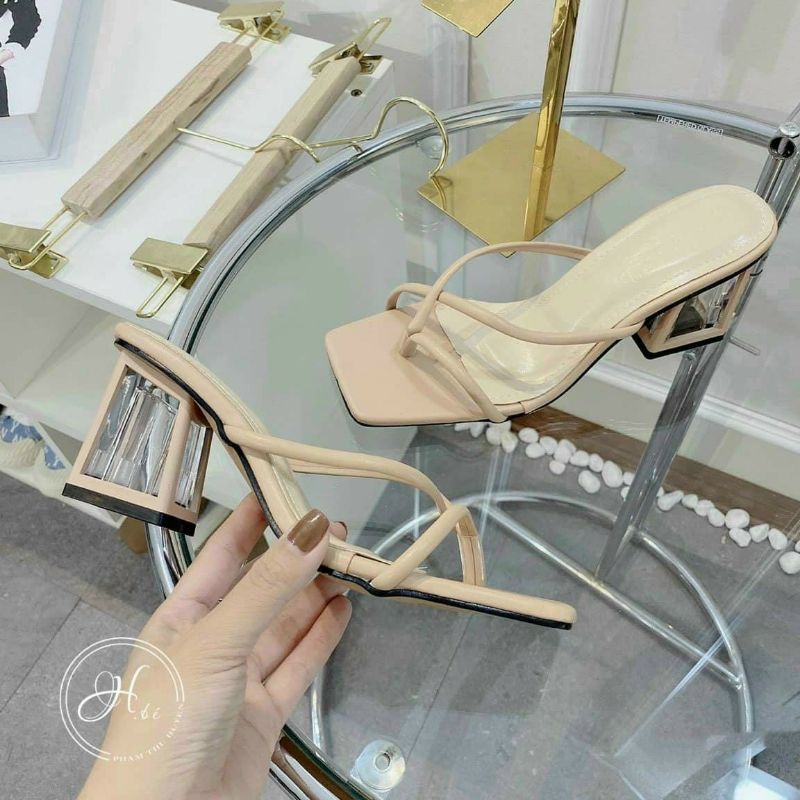 Guốc Cao gót 5 phân quai da xỏ ngón/ sandal