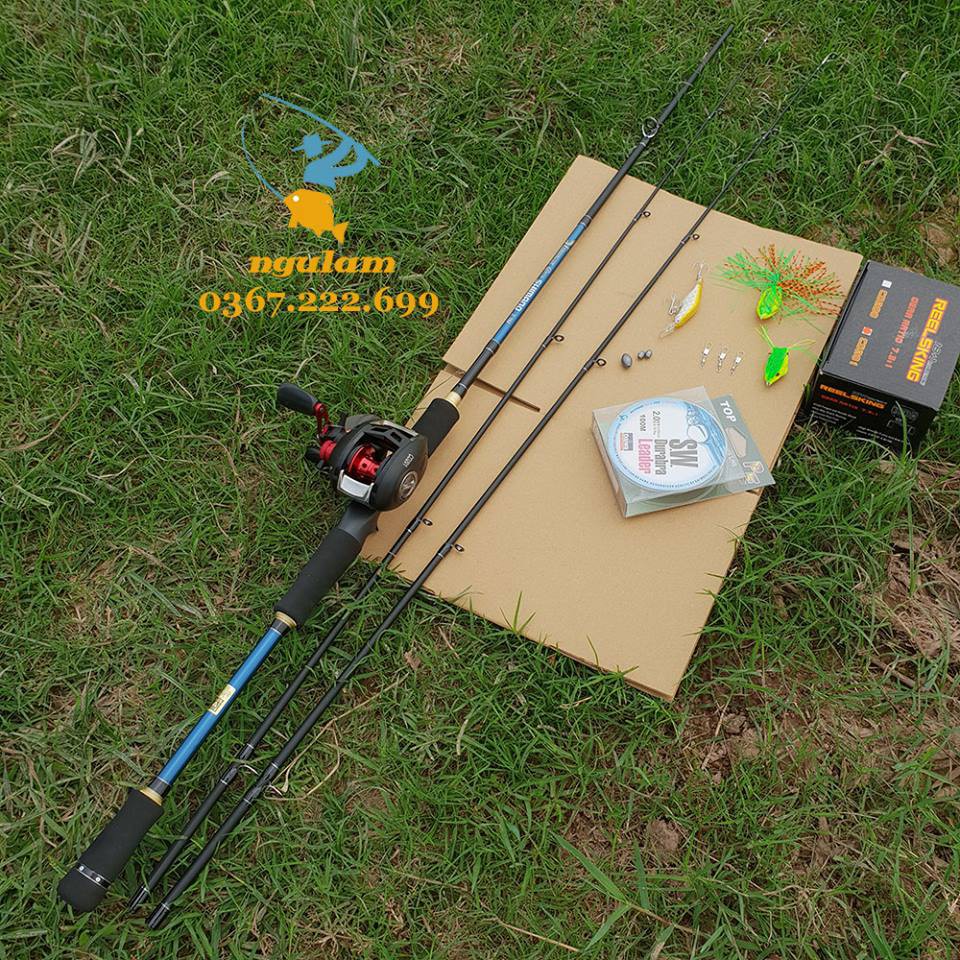 Bộ cần câu lure shimano máy ngang 1m8- 2m1- 2m4 kèm phụ kiện đầy đủ