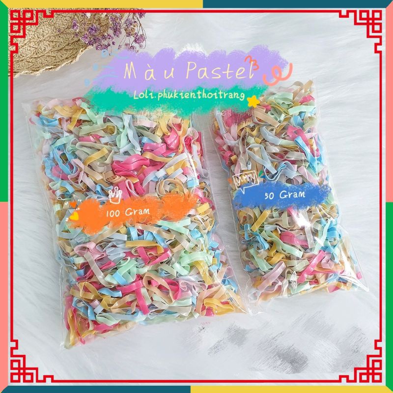 Thun Cột Tóc Đen Và Nhiều Màu Siêu Dai (50g - 100g) - loli