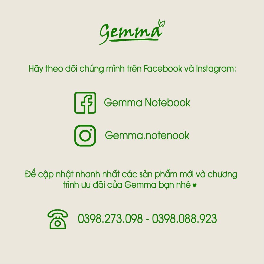 GEMMA - Sổ khâu bìa cứng A5 - VIO