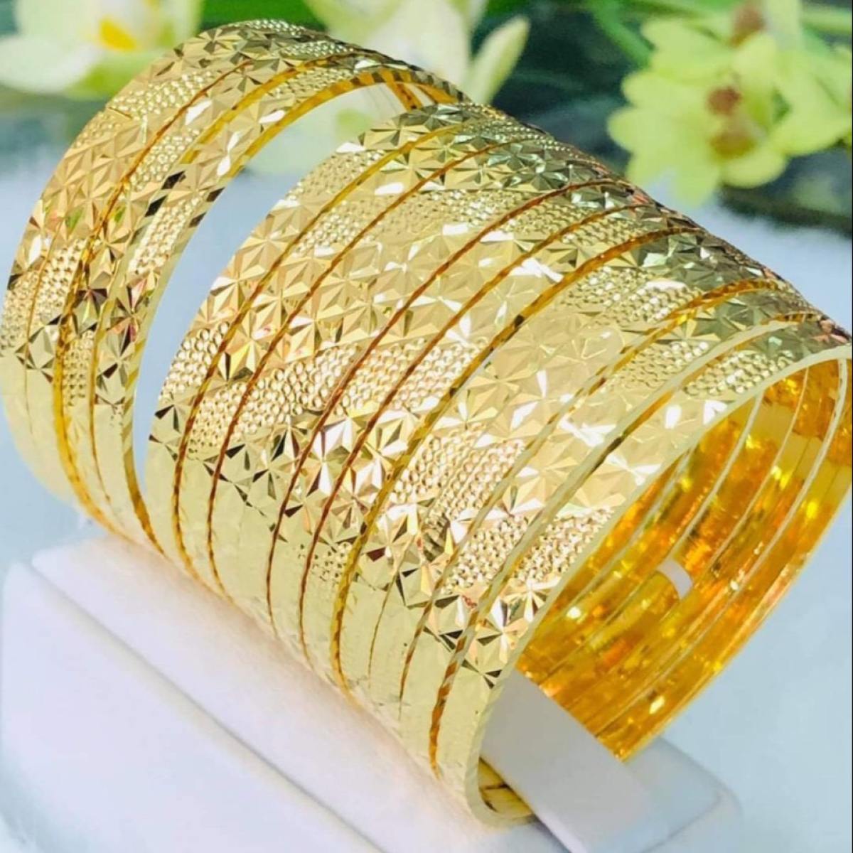 [Khuyến mãi lớn] Bộ vòng ximen 7 chiếc mạ vàng 18K cao cấp TP , vòng ximen bản 4 li khóa vàng  giống vàng thật 99% ,cam kết không đen, đeo cực sang chảnh,trang sức nữ vàng, lắc tay nữ TH.ximen25