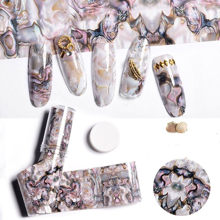 Foil hologram vân đá dán móng nghệ thuật