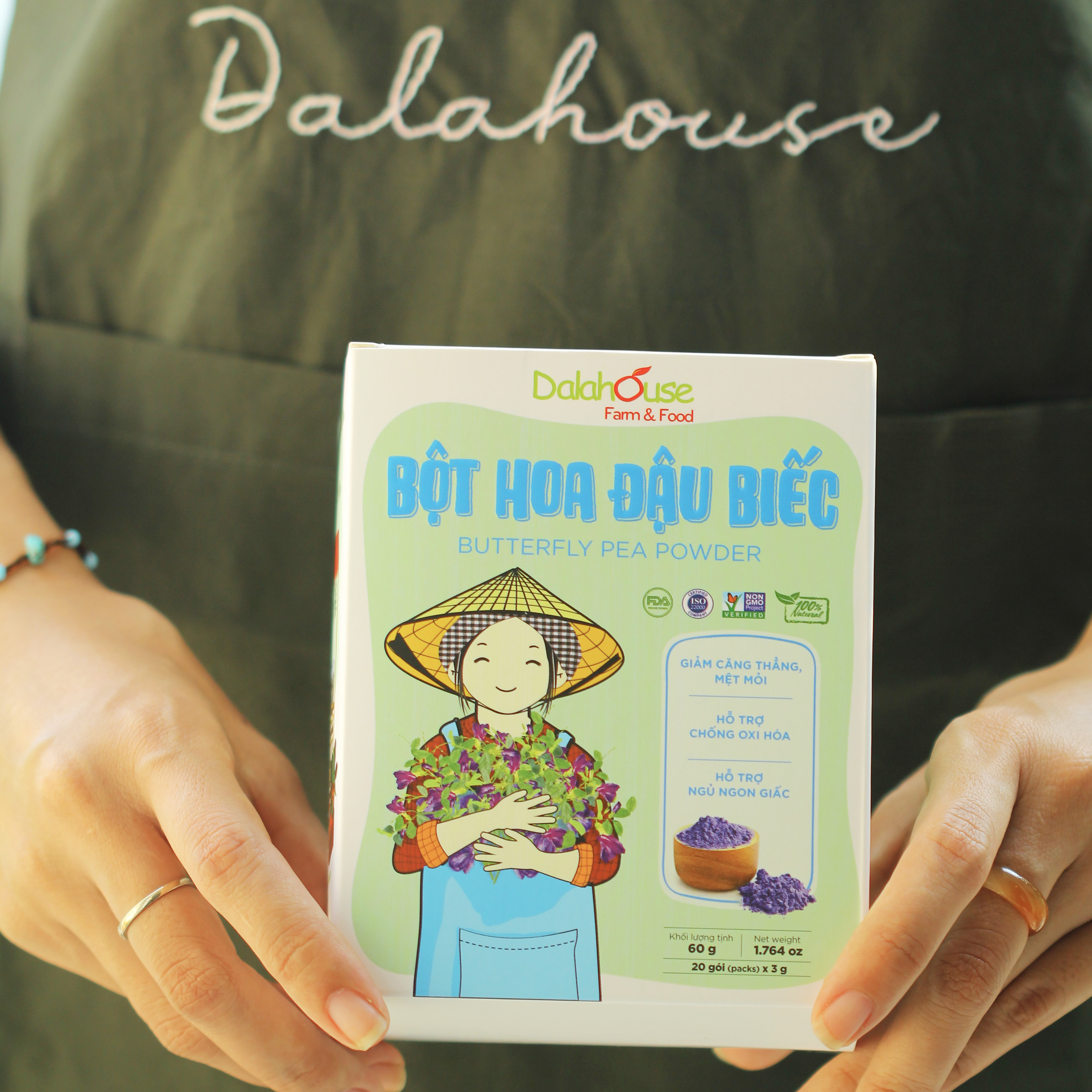 Bột Hoa Đậu Biếc Sấy Lạnh Dalahouse 60g (20 gói * 3g)