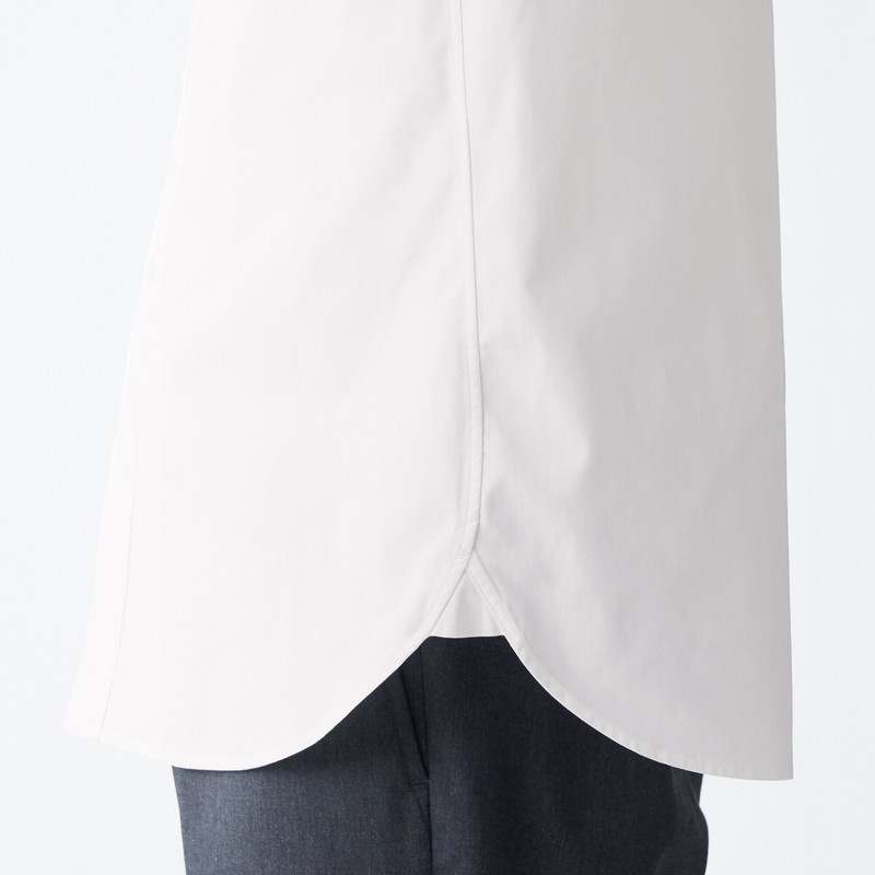 Muji Áo Sơ Mi Vải Broadcloth Washed Ngắn Tay