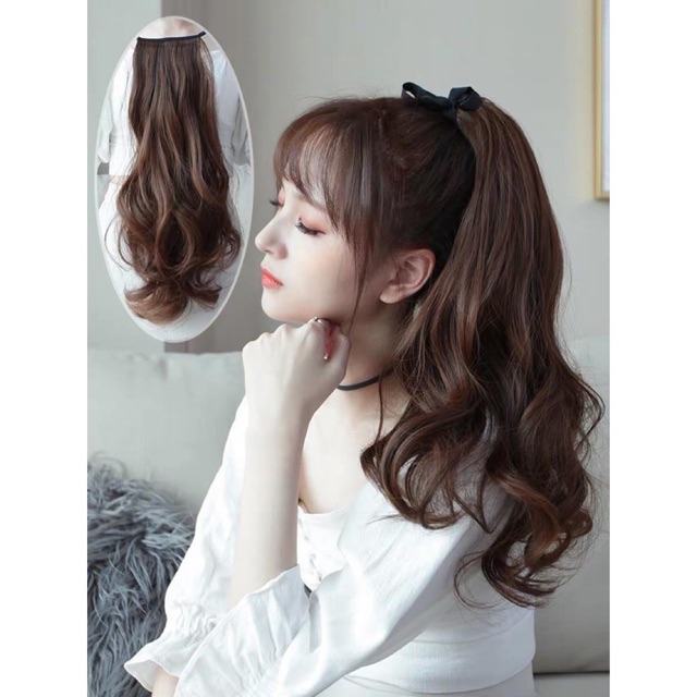 Tóc giả cột 😍FREESHIP😀 tóc cột xoăn dợn 45cm - d19(45cm)