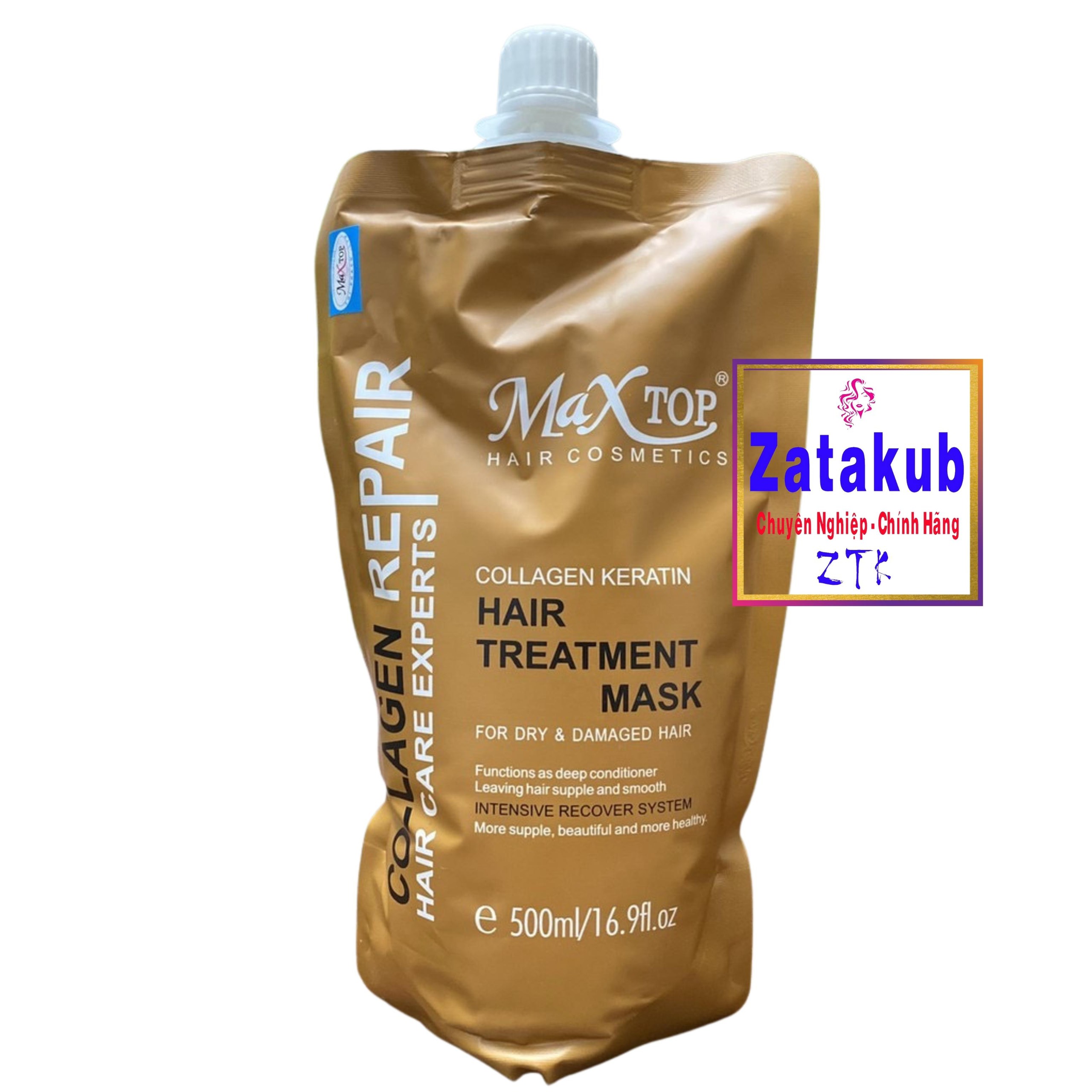 HCM]Hấp Phục Hồi Tóc MAXTOP Collagen Keratin Hair Mask 500ml 