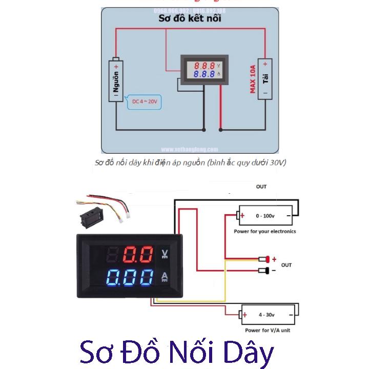 [HCM]đồng hồ đo vôn - ampe 100v-10a