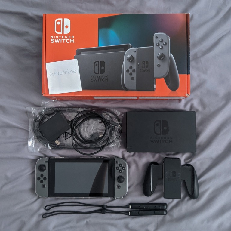 Nintendo Switch V2 Gray 99% fullbox  LIKENEW (2ND)