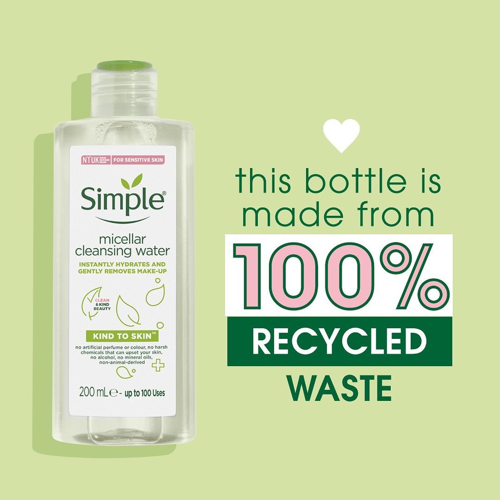 [Mẫu Mới] Nước Tẩy Trang Simple Micellar Cleansing Water 200ml