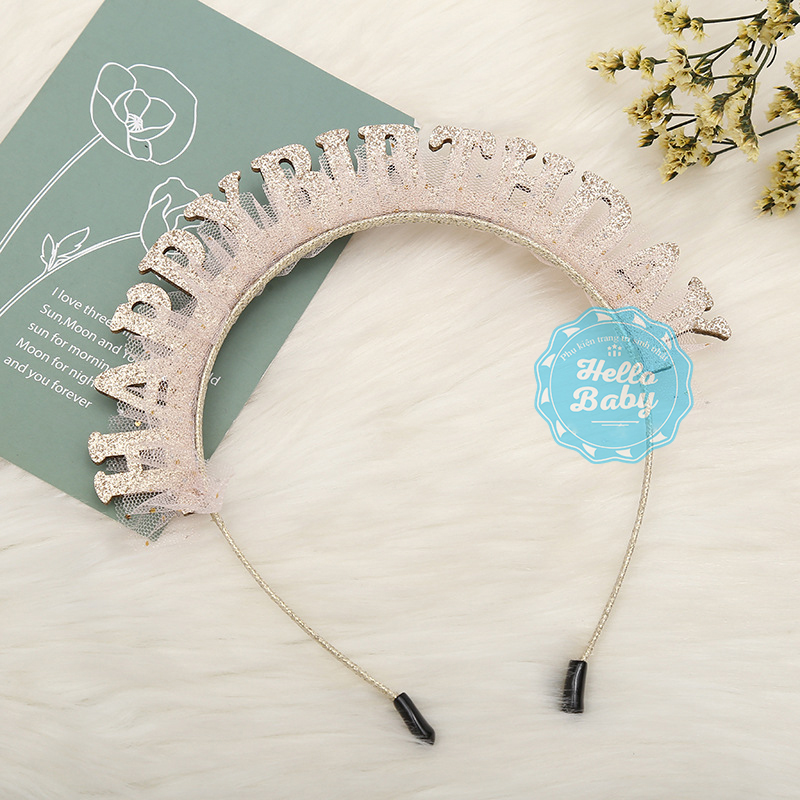 Bờm nhũ Happy Birthday trang trí sinh nhật - HelloBaby