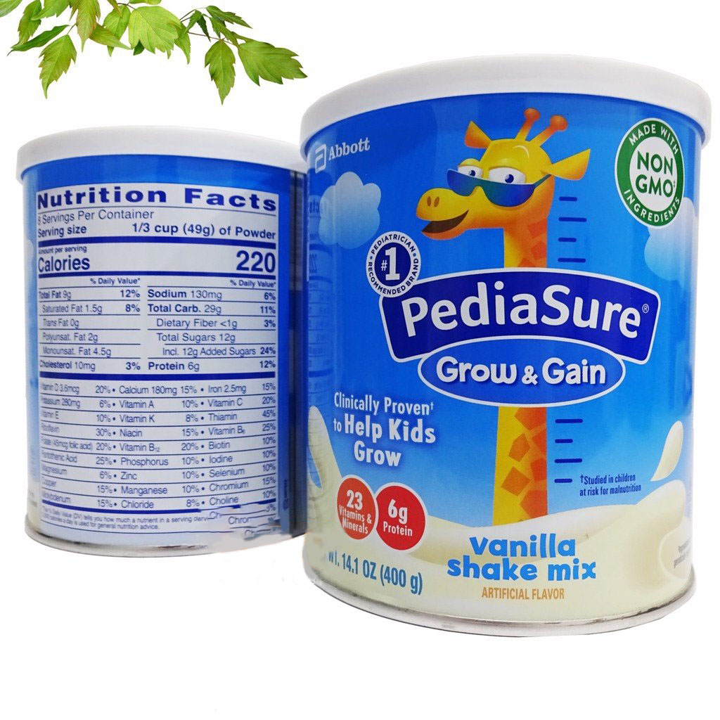 Date 10/25 sữa bột pediasure grow and gain mỹ vị vani/ dâu 400g