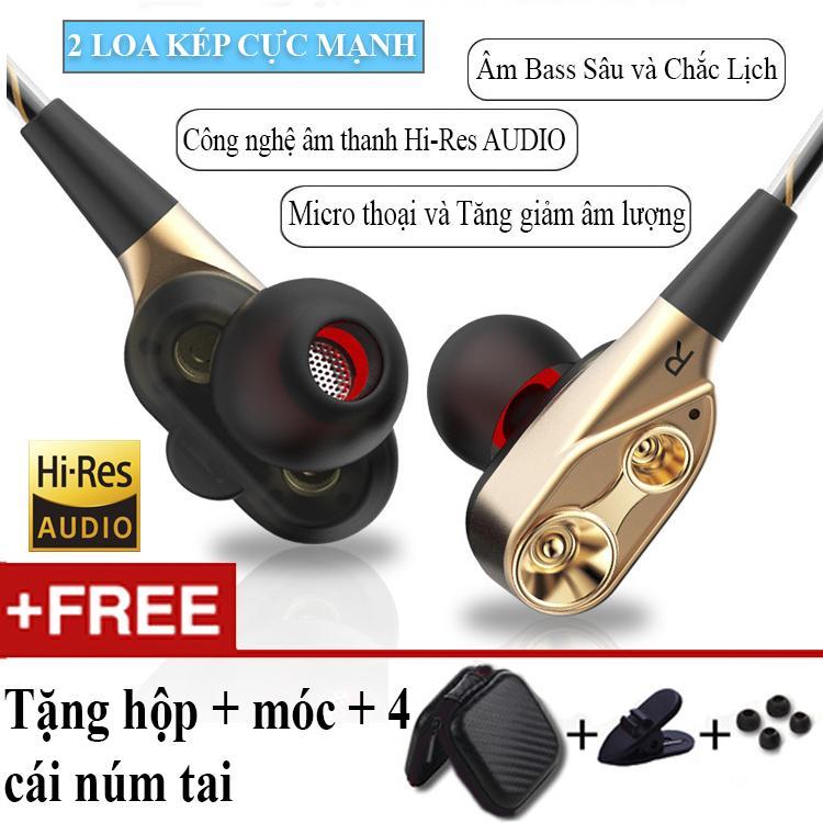 Tai nghe Loa Kép Hi-Res AUDIO cho điện thoại ASUS, HUAWEI - Tiếng Bass Sâu (K8)