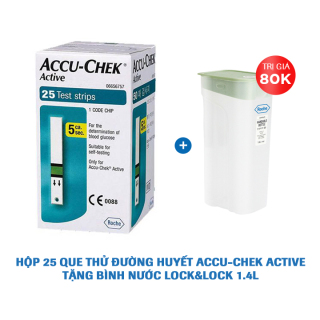 Que thử đường huyết Accu-Chek Active. Hộp 25 que + Tặng Bình nước thumbnail