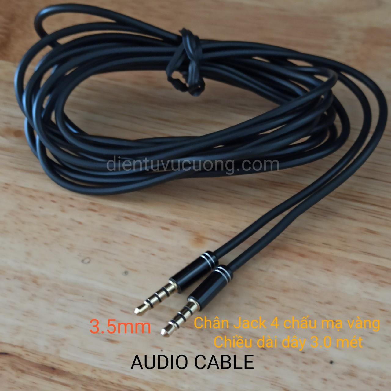 Dây 3.5mm 2 Đầu Đực 1 Đầu Xoay 180 độ ( Dài 1.5 Mét )