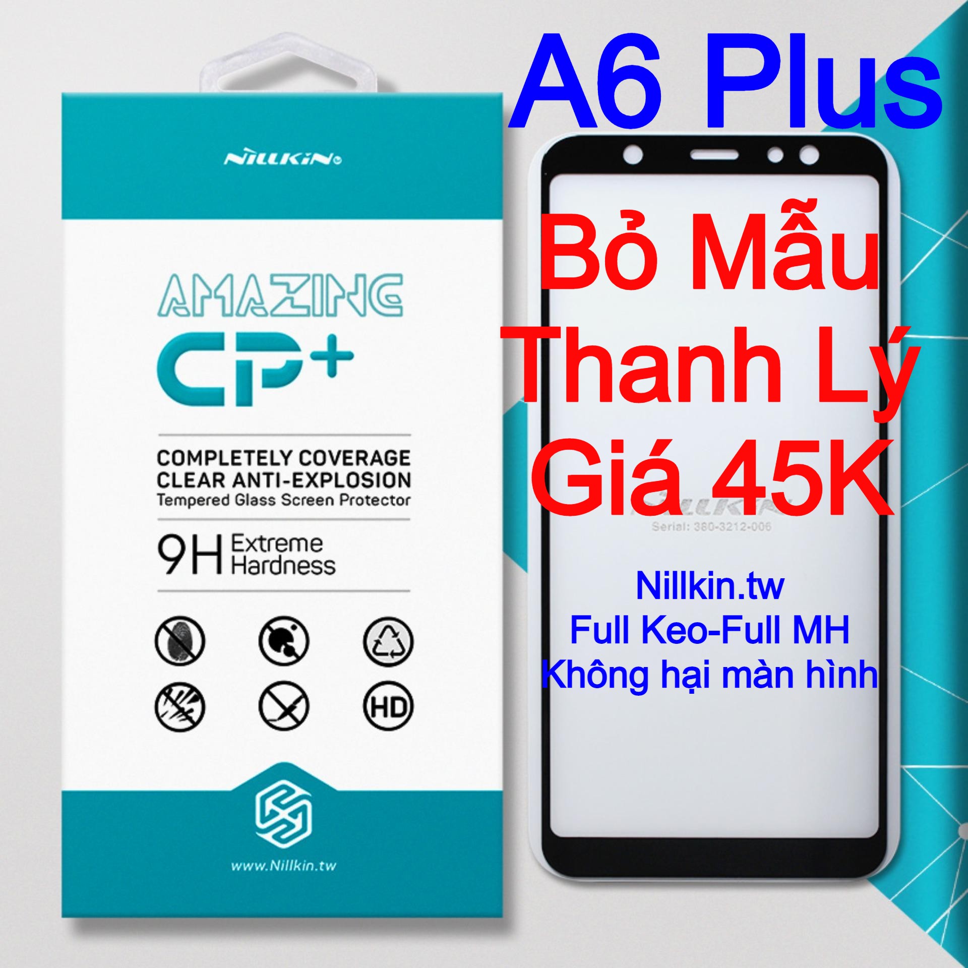 Kính cường lực Samsung Galaxy A6 Plus hiệu Nillkin