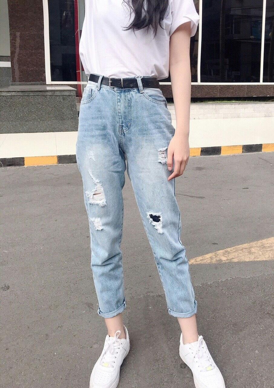 quần jean nữ dáng baggy ms1 10 ( ĐẮP 1 MIẾNG ĐEN )