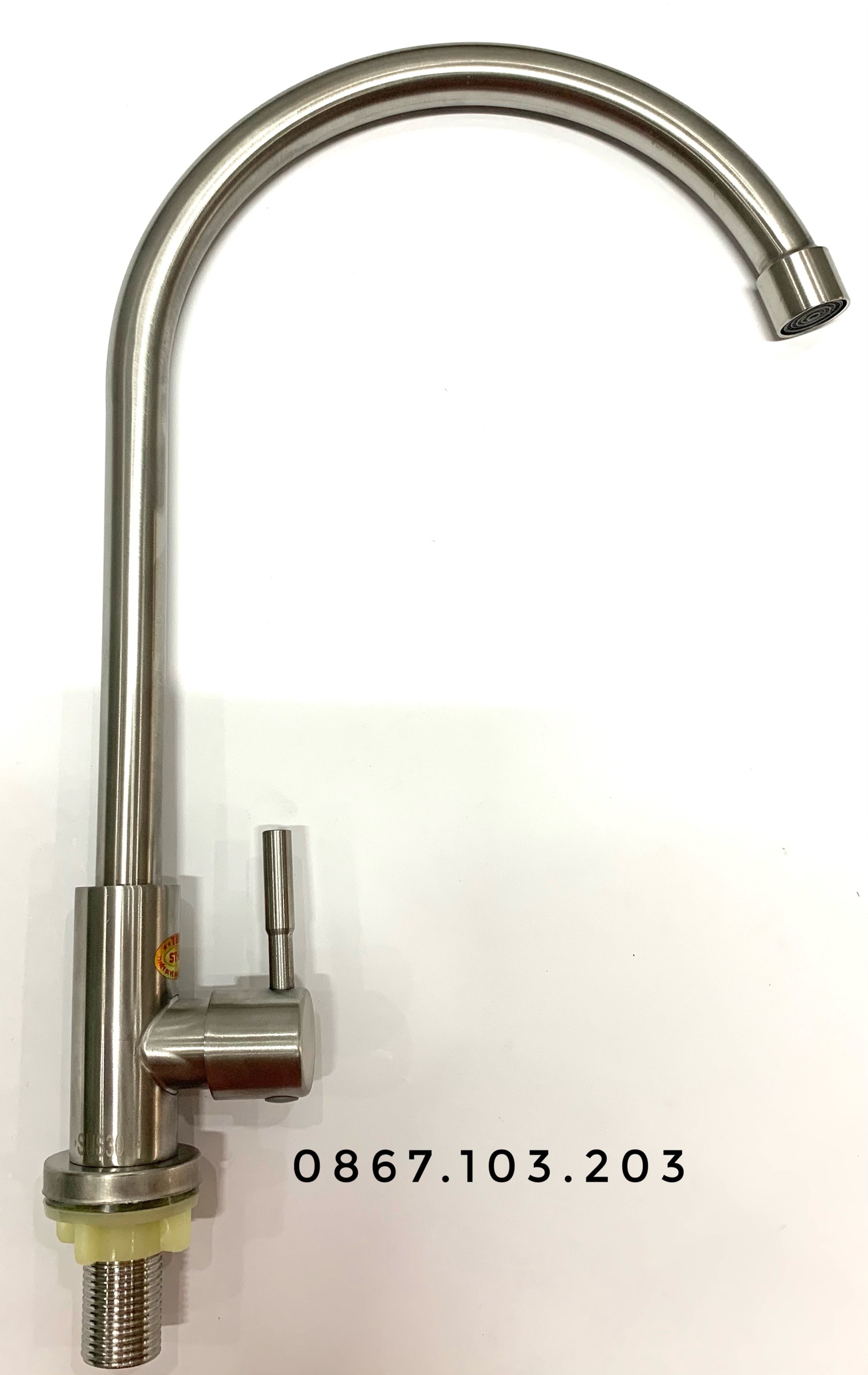 Vòi rửa bát, chén (chỉ lạnh) INOX SUS 304 cần cứng