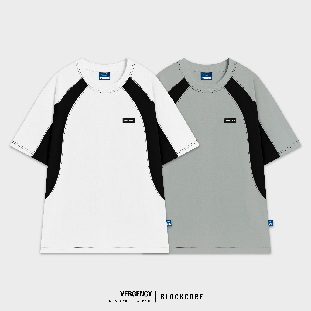 [lazsohot1 -20% đơn 99K] Áo thun Vergency nam nữ 010 BlokeCore/ Gray, white