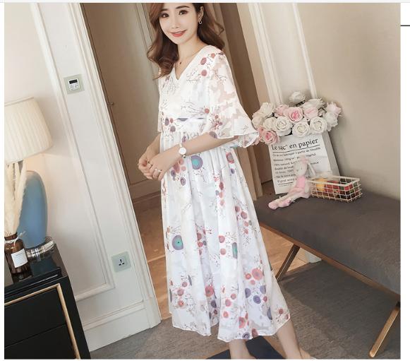 [HCM]ĐẦM BẦU VÁY BẦU CÔNG SỞ BÔNG VOAN LỤA (tiện lơi sau sanh có dây kéo cho bé bú )
