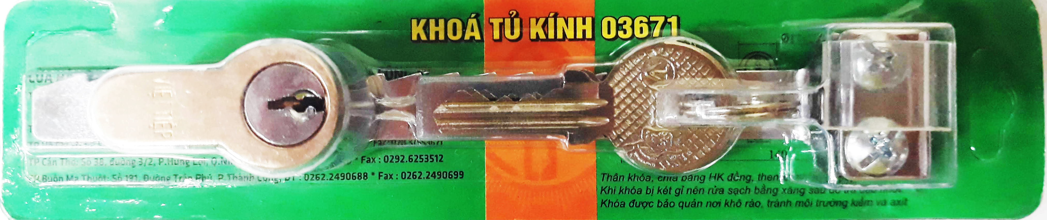 Khóa tủ kính Việt Tiệp 03671