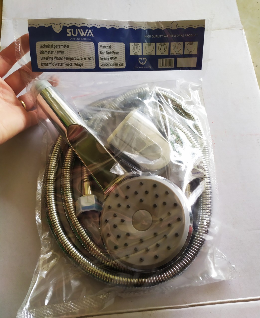 Bộ Dây Bát Sen SUWA A19 / Dây+ vòi bát sen