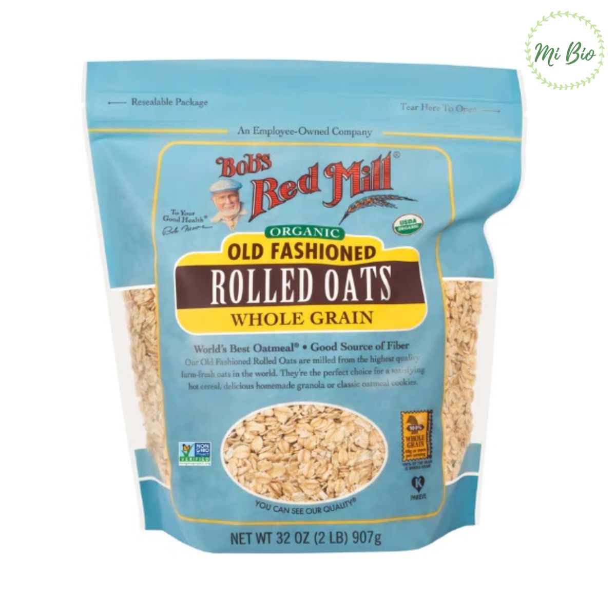 Yến mạch hữu cơ cán vừa 454gr - Bob's Red Mill (Organic Rolled Oat Regular)