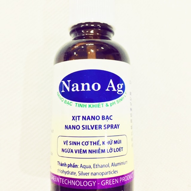 Hộp 10 lọ nano bạc khử mùi cơ thể PG Greentech 30ml
