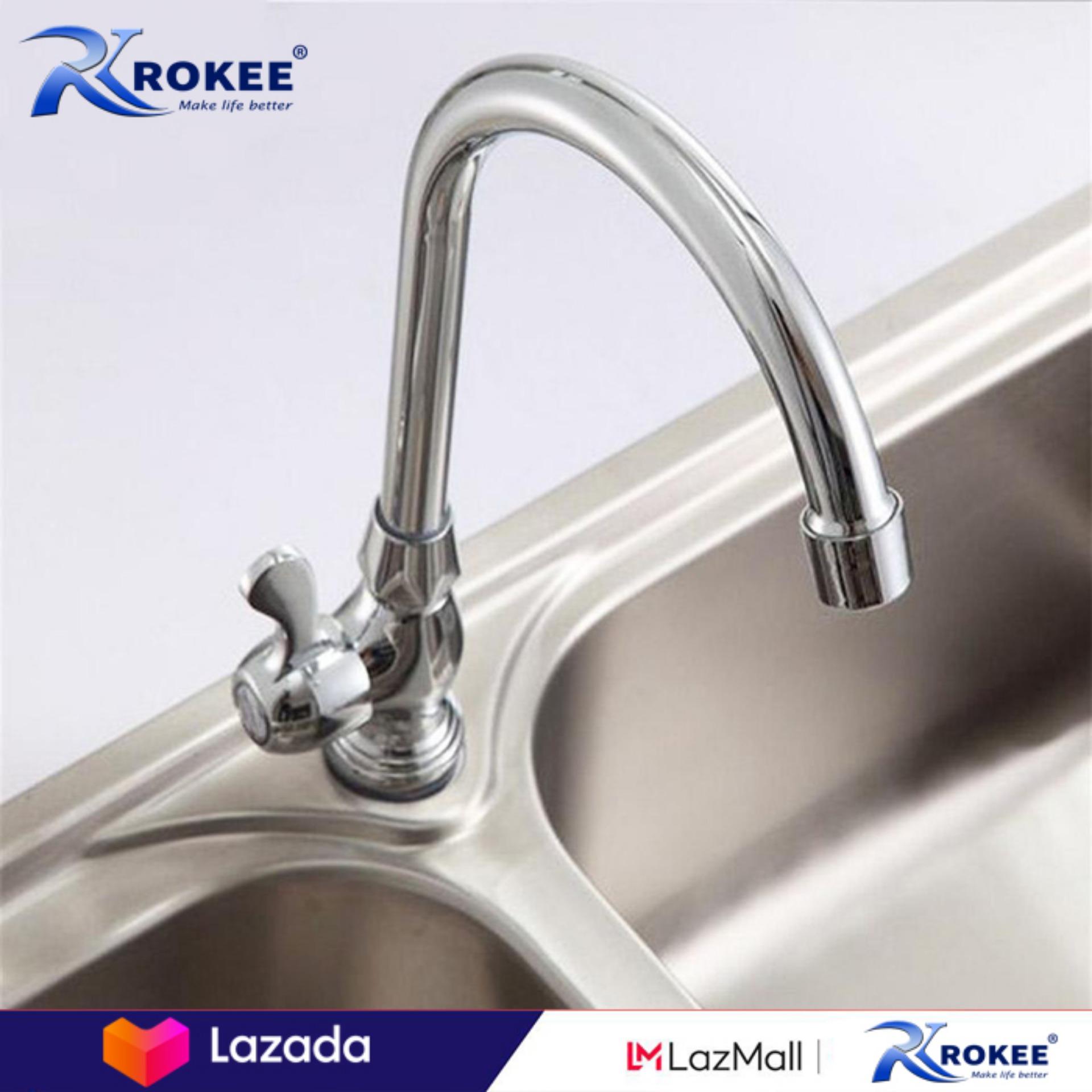 Vòi nước rửa chén lạnh Rokee - DL190S (Trắng bạc)