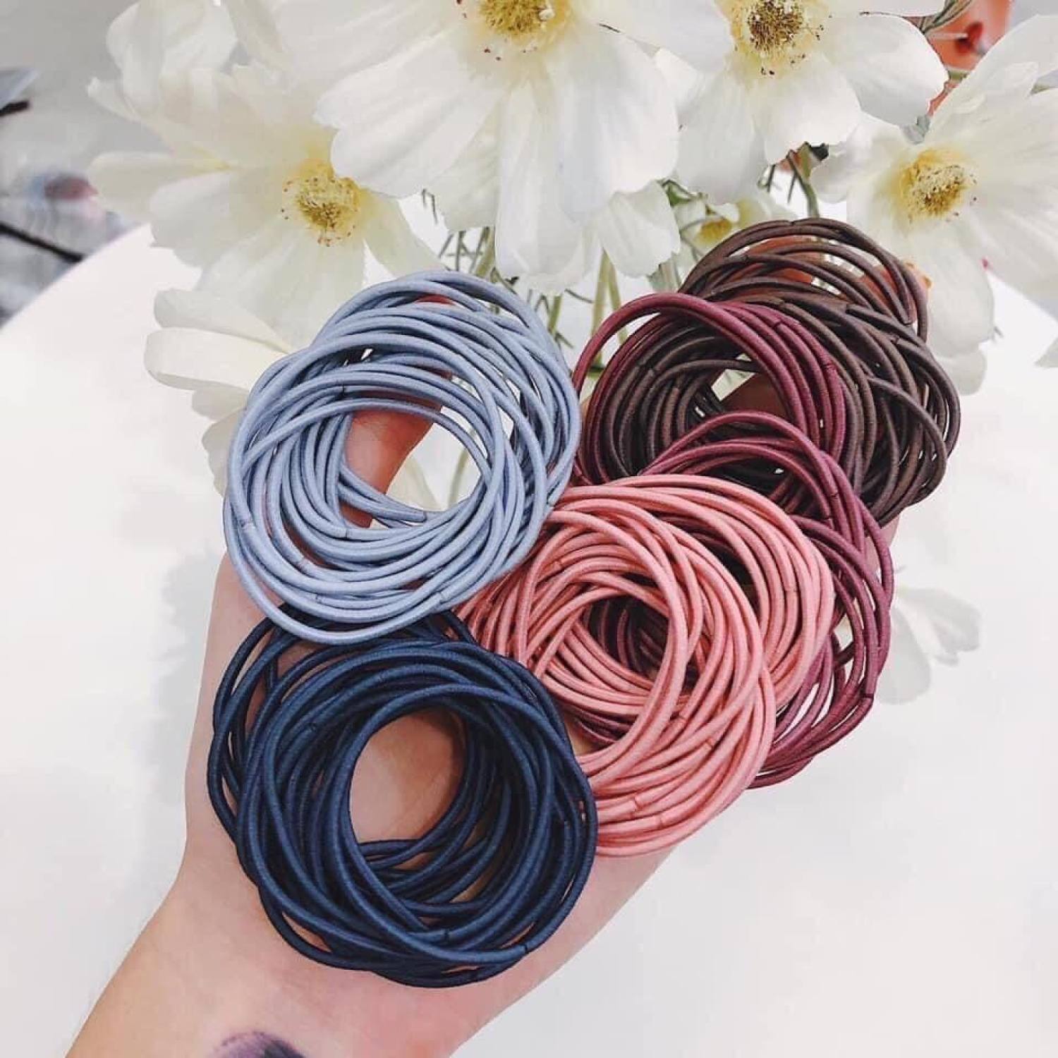 Set Dây Buộc Tóc 100 Dây Nhiều Màu  Có Túi Zip [ MÃ C702 ]