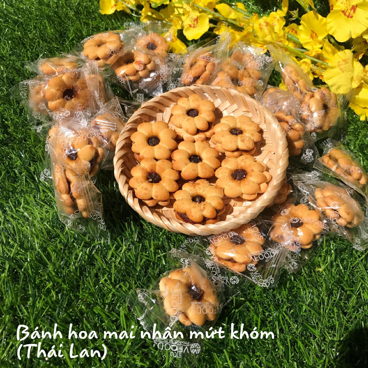 Bánh hoa mai nhân mứt thơm Thái Lan 200g (bánh bông mai)