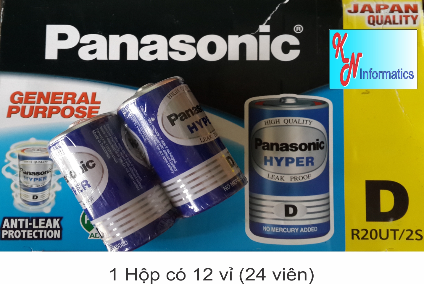 Panasonic Battery D (great battery)-12-grid box (24 pills)-r20ut/2s-genuine product-made in Indonesia