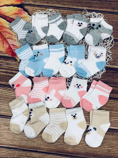 set 5 đôi vớ cotton thoáng mát cho bé từ 6 tháng đến 2 tuổi