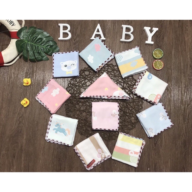 Khăn sữa lau mặt cotton sợi tre siêu mềm cho bé