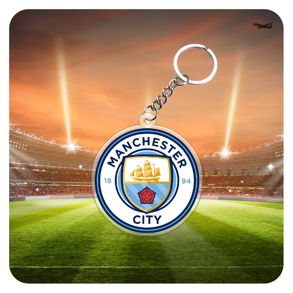 Móc khóa mica logo đội bóng Manchester City cho bạn bè | Lazada.vn