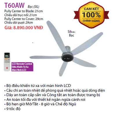 Quạt trần KDK T60AW