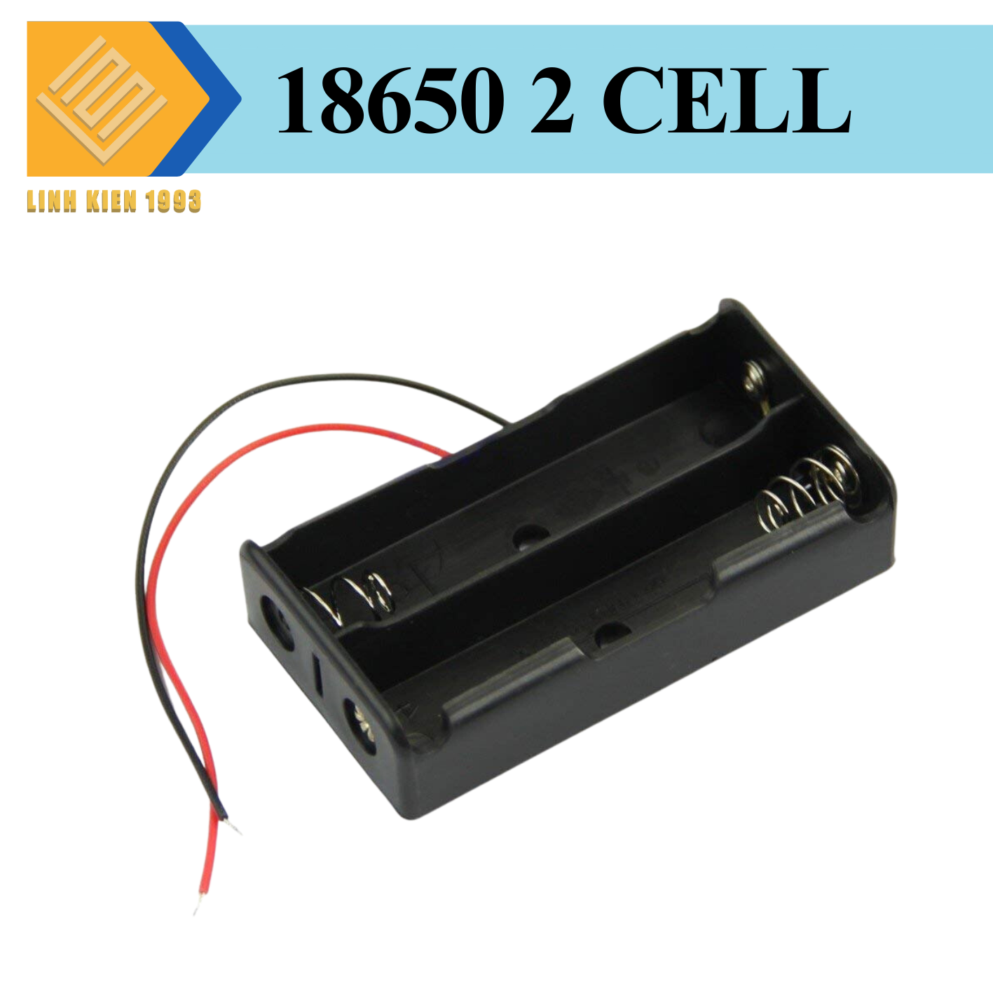 Đế 2 pin 18650 mắt nối tiếp