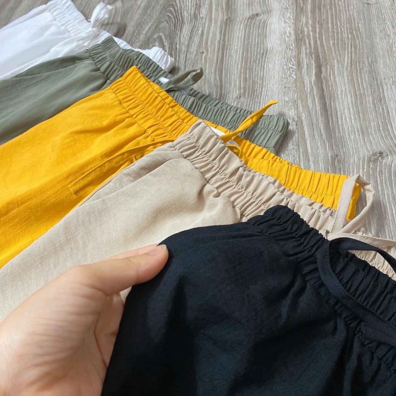 Quần Baggy Nữ vải Đũi