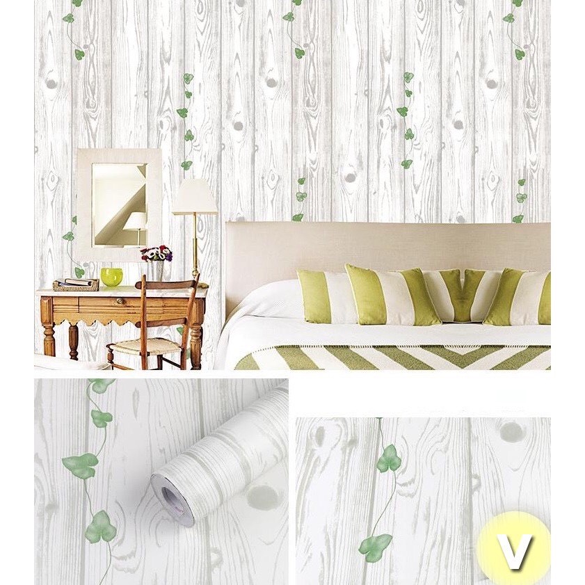 Giấy Dán Tường Vân Gỗ Dây Leo (10m x 45cm)