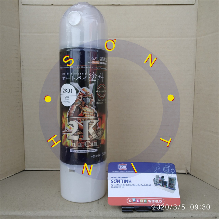 Samurai Spray Paint 2K01 2-Component Transparent Gloss Paint