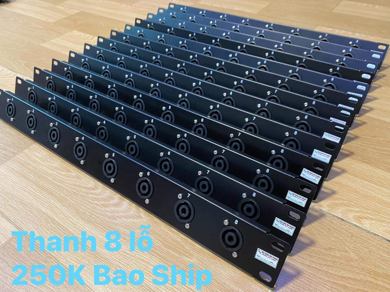 Thanh Panel Bắt Jack Loa, Jack tín hiệu, Jack Nguồn .Thanh 8 lỗ có jack
