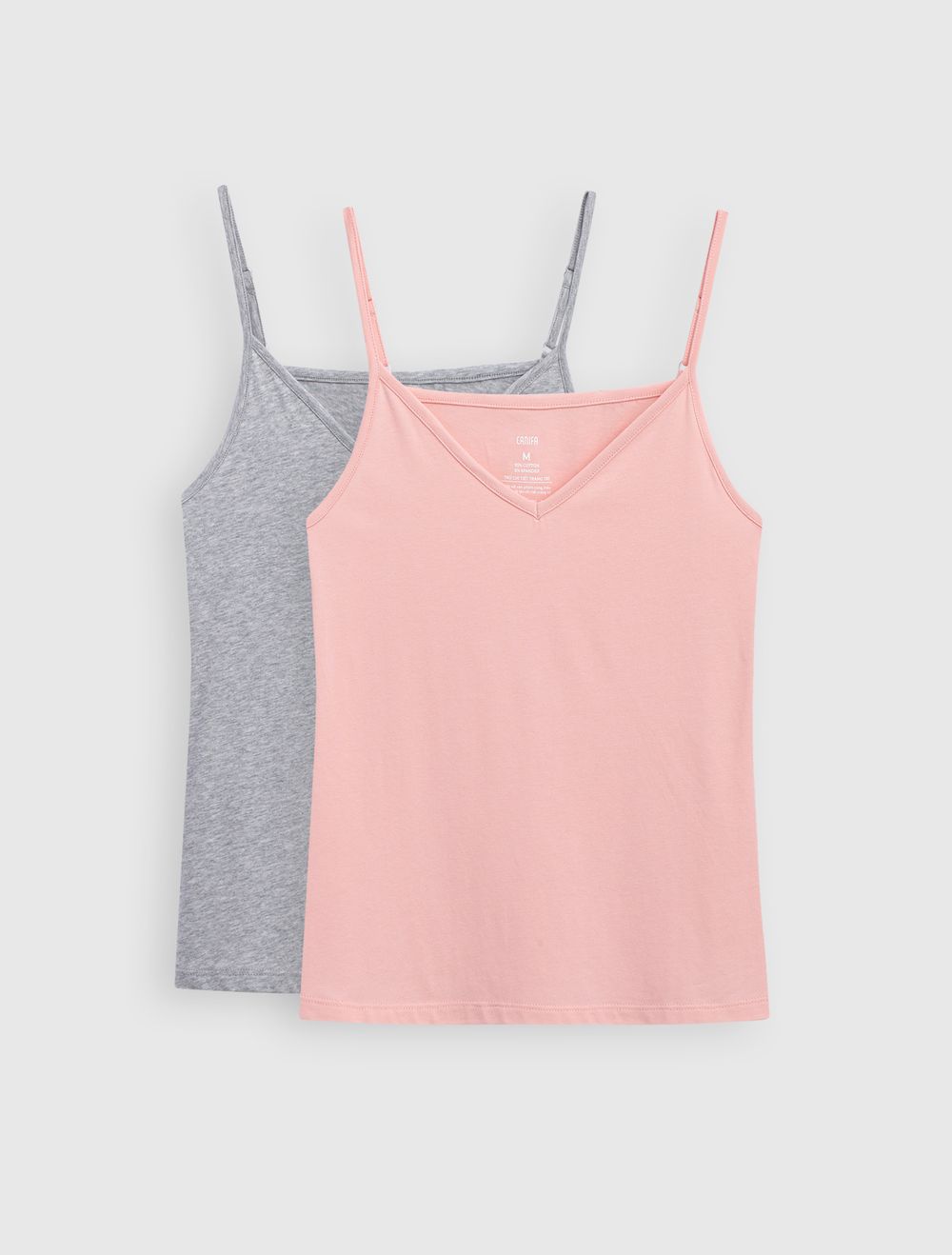 Pack 2 áo mặc nhà hai dây nữ canifa áo mặc nhà chất liệu cotton pack 2 áo 2 dây khác màu 6la23a001