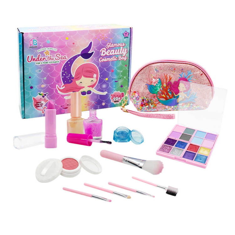 Girls Makeup Play Set 14pcs Toddler Girl Makeup Kit Cosmetic Toys with