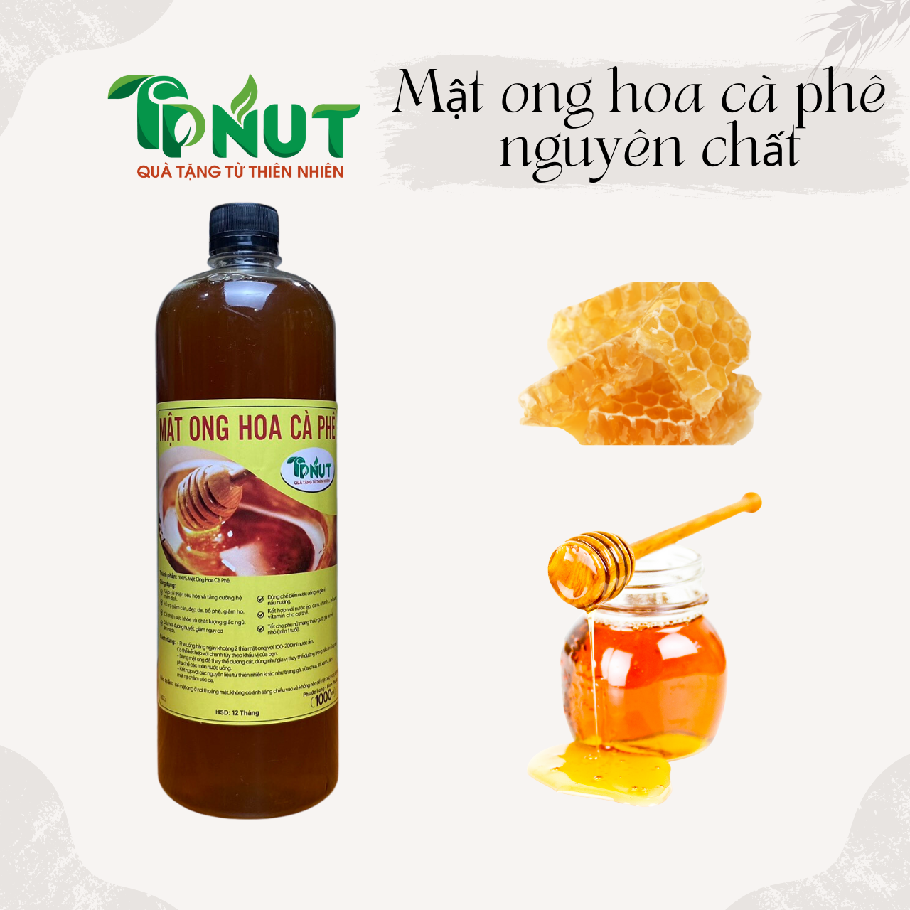 1 lít mật ong hoa cà phê nguyên chất