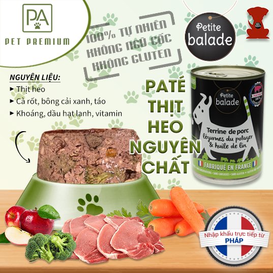 Pate cho chó Petite Balade hộp 400g